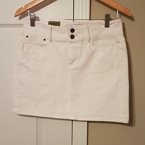 White jean skirt